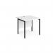 Maestro 25 straight desk 800mm x 800mm - black H-frame leg, white top MH8KWH