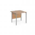 Maestro 25 straight desk 800mm x 800mm - silver H-frame leg, beech top MH8SB