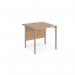 Maestro 25 straight desk 800mm x 800mm - silver H-frame leg, beech top MH8SB