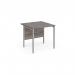 Maestro 25 straight desk 800mm x 800mm - silver H-frame leg, grey oak top MH8SGO