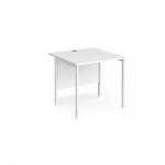 Maestro 25 straight desk 800mm x 800mm - white H-frame leg, white top MH8WHWH