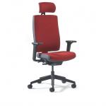 Miku fabric task chair with integrated seat slide, back height adjustment, synchronised mechanism, head rest and 4D adjustable arms made to order MKFH14