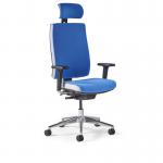Miku fabric task chair, integrated seat slide, back height adjustment, synchronised mechanism, head rest, 2D arms, 5 star base - made to order MKFH22