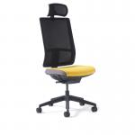 Miku mesh task chair with integrated seat slide, back height adjustment, synchronised mechanism and head rest - made to order MKMH10
