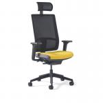 Miku mesh task chair with integrated seat slide, back height adjustment, synchronised mechanism, head rest and 3D adjustable arms made to order MKMH13