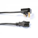 Mains lead with UK 3 pin plug to 3 pole connector - black ML3M-B