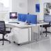 The photograph shows a sleek and modern office desk, measuring 1200mm x 800mm, with a silver cantilever frame and a beech top. It has a straight design and provides ample space for working. The light-colored wood of the top complements the metallic silver frame, creating a professional and stylish look. The desk appears to be sturdy and well-crafted, making it a functional and attractive addition to any office space.