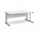 Momento right hand wave desk 1600mm - silver cantilever frame, white top MOM16WRWH