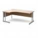 Momento left hand ergonomic desk 1800mm - silver cantilever frame, beech top MOM18ELB