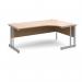 Momento right hand ergonomic desk 1800mm - silver cantilever frame, beech top MOM18ERB