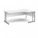 Momento right hand ergonomic desk 1800mm - silver cantilever frame, white top MOM18ERWH