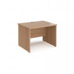 Maestro 25 straight desk 1000mm x 800mm - beech top with panel end leg MP10B