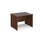 Maestro 25 straight desk 1000mm x 800mm - walnut top with panel end leg MP10W