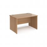 Maestro 25 straight desk 1200mm x 800mm - beech top with panel end leg MP12B