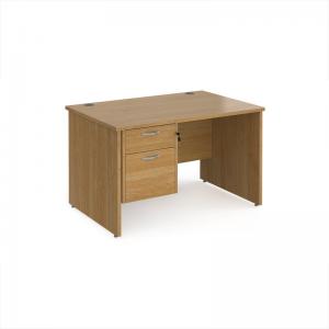 Maestro 25 straight desk 1200mm x 800mm with 2 drawer pedestal - oak