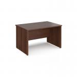 Maestro 25 straight desk 1200mm x 800mm - walnut top with panel end leg MP12W