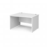 Maestro 25 left hand wave desk 1200mm wide - white top with panel end leg MP12WLWH