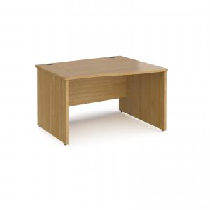 Image of Maestro 25 right hand wave desk 1200mm wide - oak top with panel end