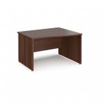 Maestro 25 right hand wave desk 1200mm wide - walnut top with panel end leg MP12WRW