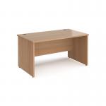 Maestro 25 straight desk 1400mm x 800mm - beech top with panel end leg MP14B