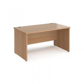 Maestro 25 straight desk 1400mm x 800mm - beech top with panel end leg MP14B