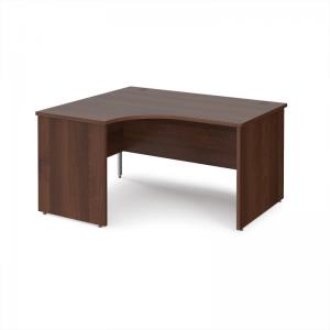 Maestro 25 left hand ergonomic desk 1400mm wide - walnut top with