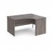 Maestro 25 right hand ergonomic desk 1400mm wide - grey oak top with panel end leg MP14ERGO