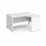 Maestro 25 right hand ergonomic desk 1400mm wide - white top with panel end leg MP14ERWH