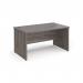 Maestro 25 straight desk 1400mm x 800mm - grey oak top with panel end leg MP14GO