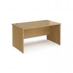 Maestro 25 straight desk 1400mm x 800mm - oak top with panel end leg MP14O