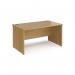 Maestro 25 straight desk 1400mm x 800mm - oak top with panel end leg MP14O