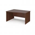 Maestro 25 left hand wave desk 1400mm wide - walnut top with panel end leg MP14WLW