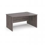 Maestro 25 right hand wave desk 1400mm wide - grey oak top with panel end leg MP14WRGO
