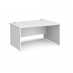 Maestro 25 right hand wave desk 1400mm wide - white top with panel end leg MP14WRWH