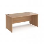 Maestro 25 straight desk 1600mm x 800mm - beech top with panel end leg MP16B