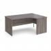 Maestro 25 right hand ergonomic desk 1600mm wide - grey oak top with panel end leg MP16ERGO