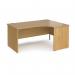 Maestro 25 right hand ergonomic desk 1600mm wide - oak top with panel end leg MP16ERO