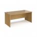 Maestro 25 straight desk 1600mm x 800mm - oak top with panel end leg MP16O