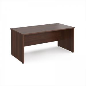 Maestro 25 straight desk 1600mm x 800mm - walnut top with panel end
