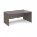 Maestro 25 right hand wave desk 1600mm wide - grey oak top with panel end leg MP16WRGO