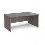 Maestro 25 right hand wave desk 1600mm wide - grey oak top with panel end leg MP16WRGO