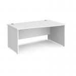 Maestro 25 right hand wave desk 1600mm wide - white top with panel end leg MP16WRWH