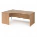 Maestro 25 left hand ergonomic desk 1800mm wide - beech top with panel end leg MP18ELB