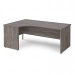 Maestro 25 left hand ergonomic desk 1800mm wide - grey oak top with panel end leg MP18ELGO