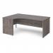 Maestro 25 left hand ergonomic desk 1800mm wide - grey oak top with panel end leg MP18ELGO