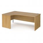 Maestro 25 left hand ergonomic desk 1800mm wide - oak top with panel end leg MP18ELO