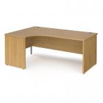Maestro 25 left hand ergonomic desk 1800mm wide - oak top with panel end leg