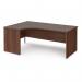 Maestro 25 left hand ergonomic desk 1800mm wide - walnut top with panel end leg MP18ELW