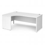 Maestro 25 left hand ergonomic desk 1800mm wide - white top with panel end leg MP18ELWH