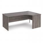 Maestro 25 right hand ergonomic desk 1800mm wide - grey oak top with panel end leg MP18ERGO